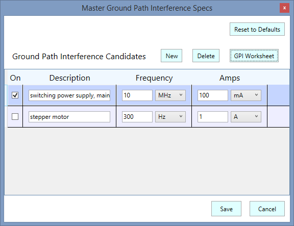 Master Ground Path Interference Specs